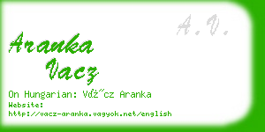 aranka vacz business card